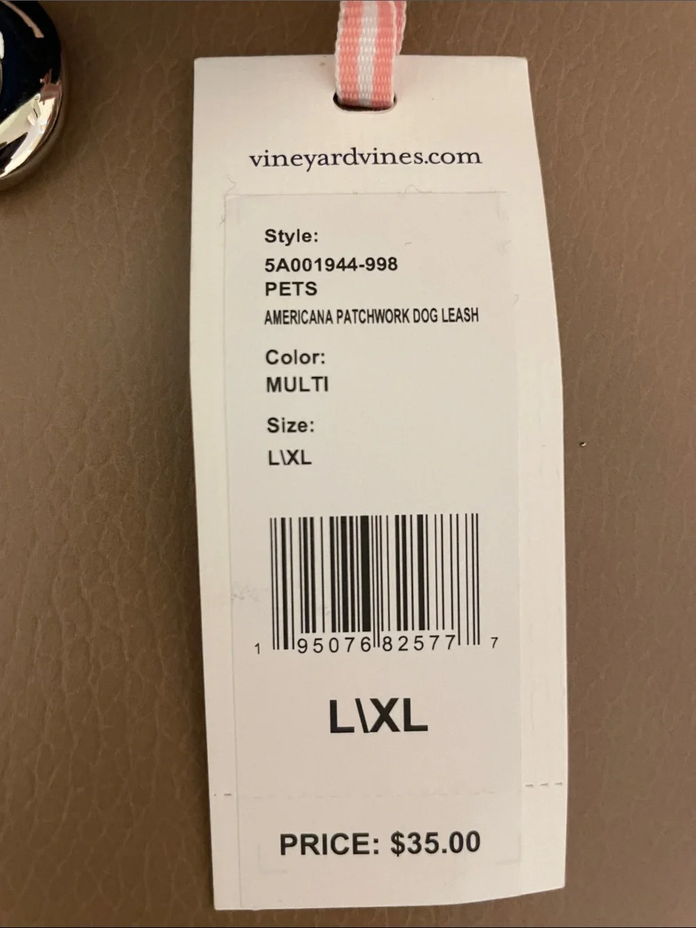 Rare Vineyard Vines Patriotic Patchwork Leash - Red, Navy & White